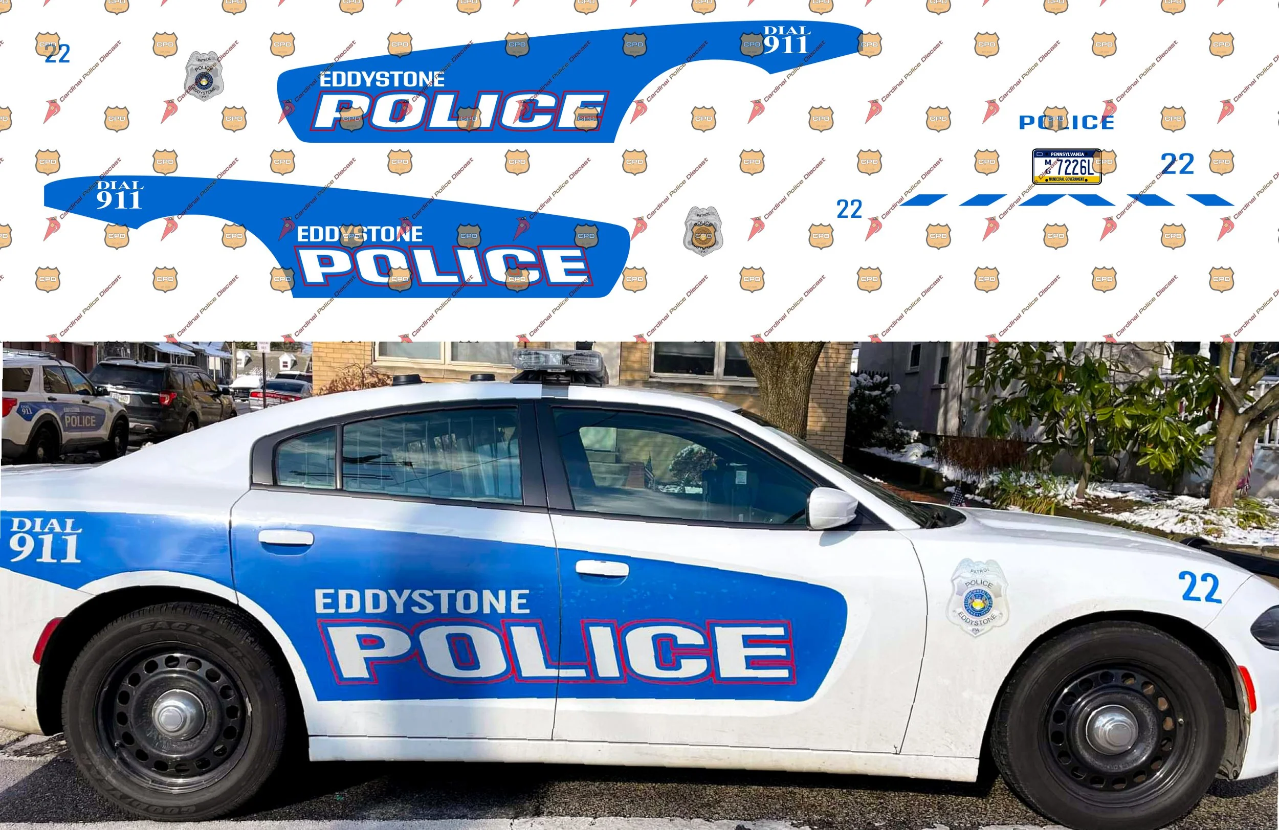 Eddystone, PA Police Department — Cardinal Police Diecast